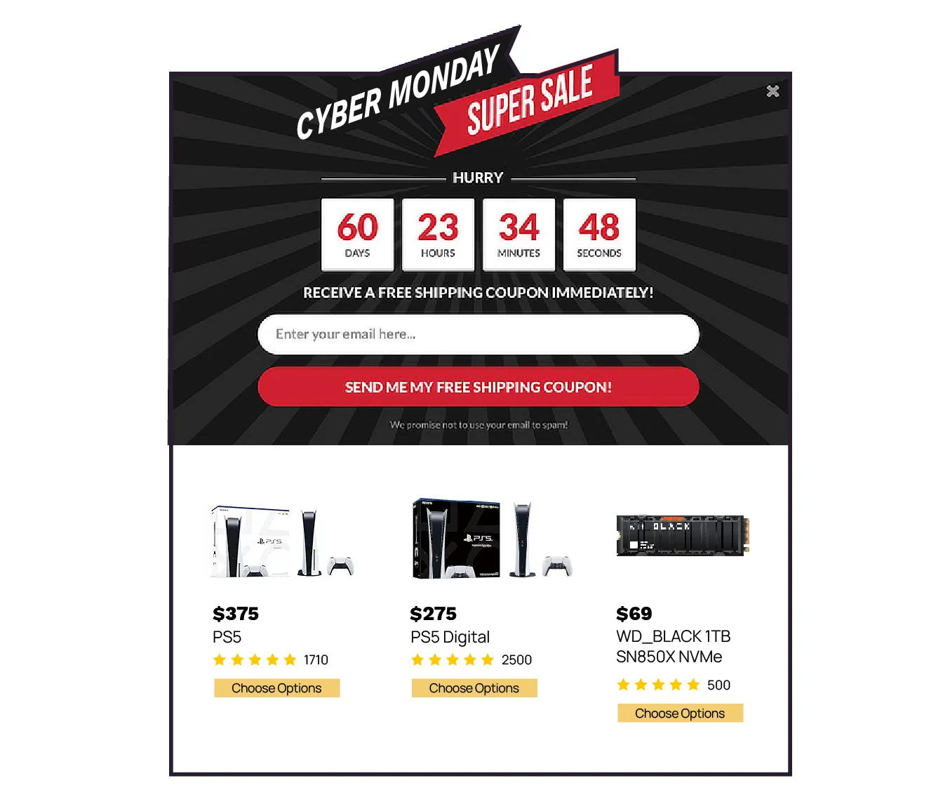 Time sensitive offers powered by Inbox Commerce