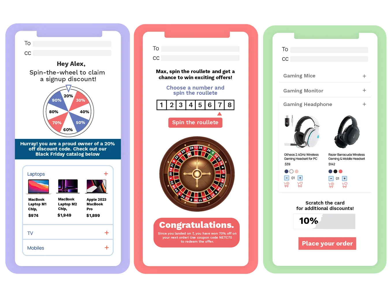 In mail gamification powered by Inbox Commerce